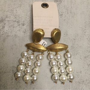 Anthropologie Gold and Pearl Earrings